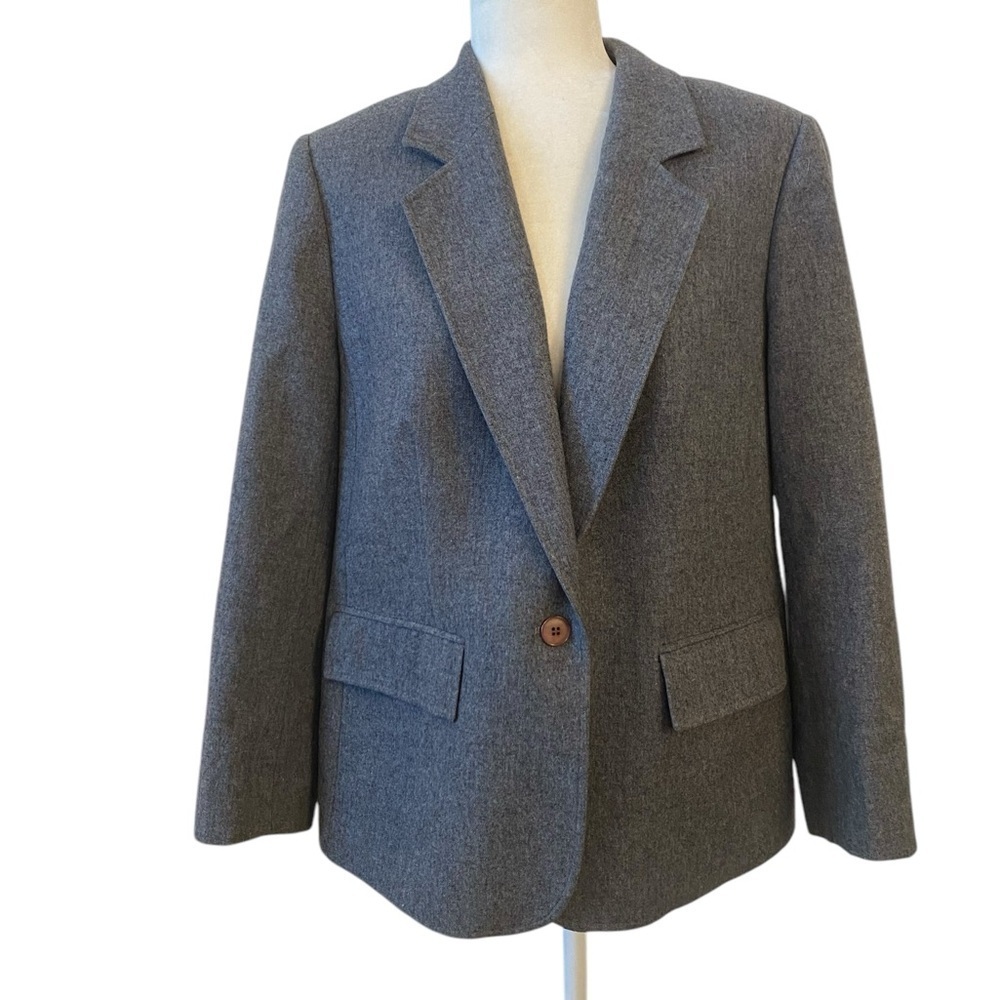 Pendleton Vintage Womens Gray Wool Classic Style Blazer